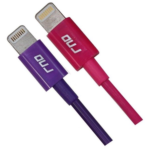 Rnd Accessories RND Accessories 2X Apple Certified Lightning To USB Cable 1.5 ft. Data Sync And Charge 8-Pin Cable - Purple & Pink; Set of 2 RND-ADS-HM-2X-PP